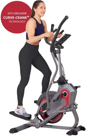 Body Power 2-in-1 Elliptical Stepper Trainer with Curve-Crank Technology