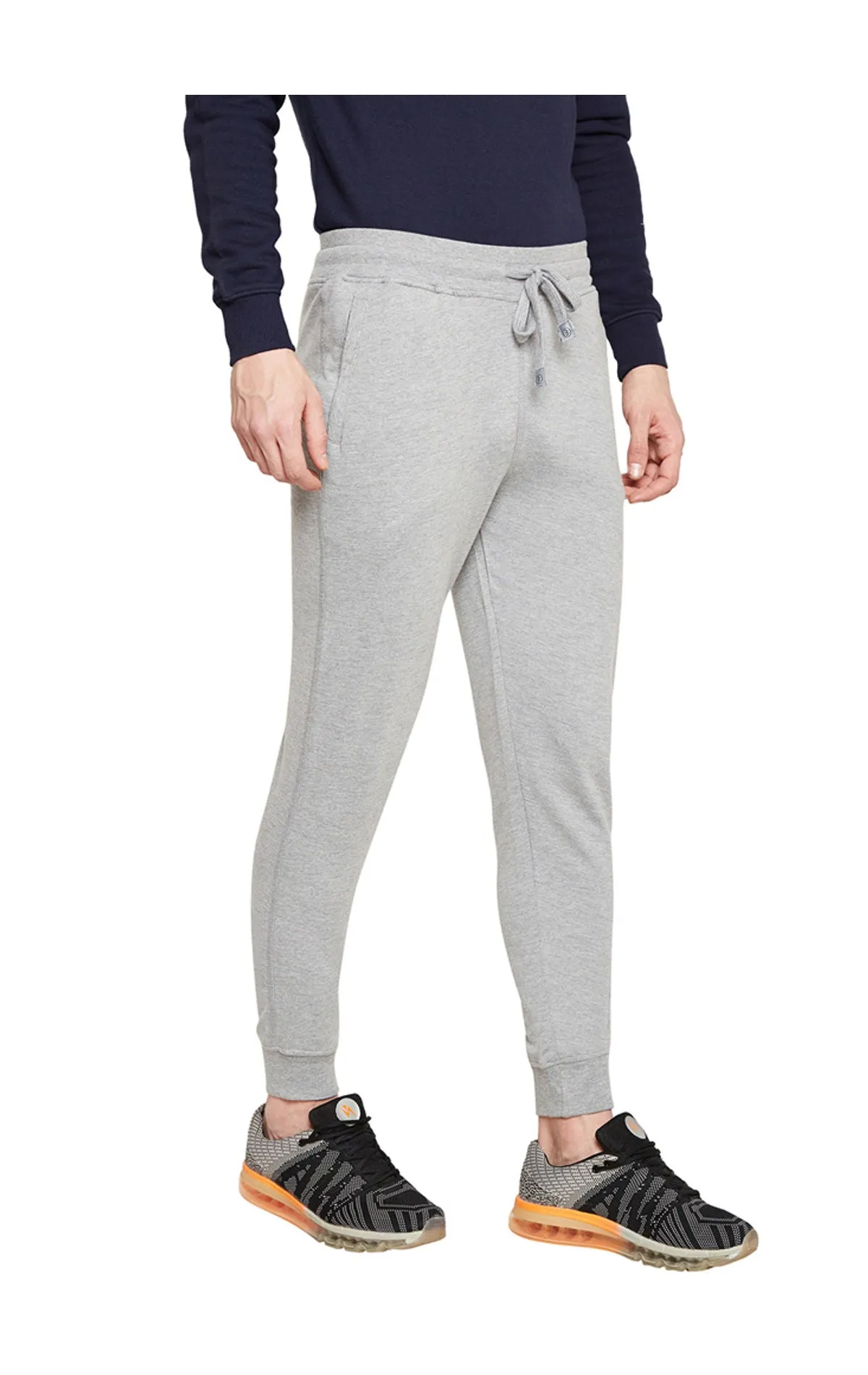 Bodyactive Grey Melange Track Pant-L12-GRML