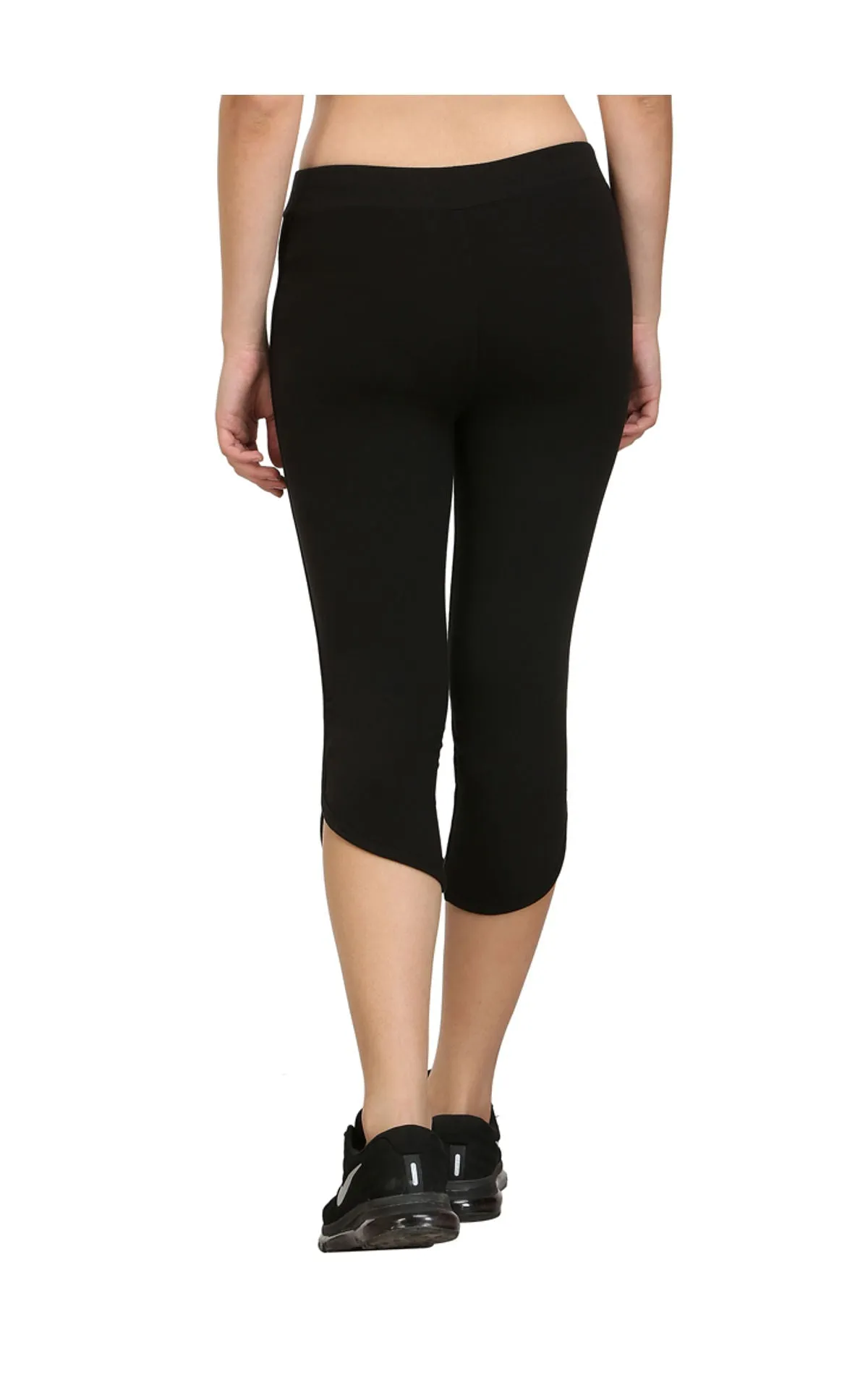 Bodyactive Women Black Capris-LC2-BLK