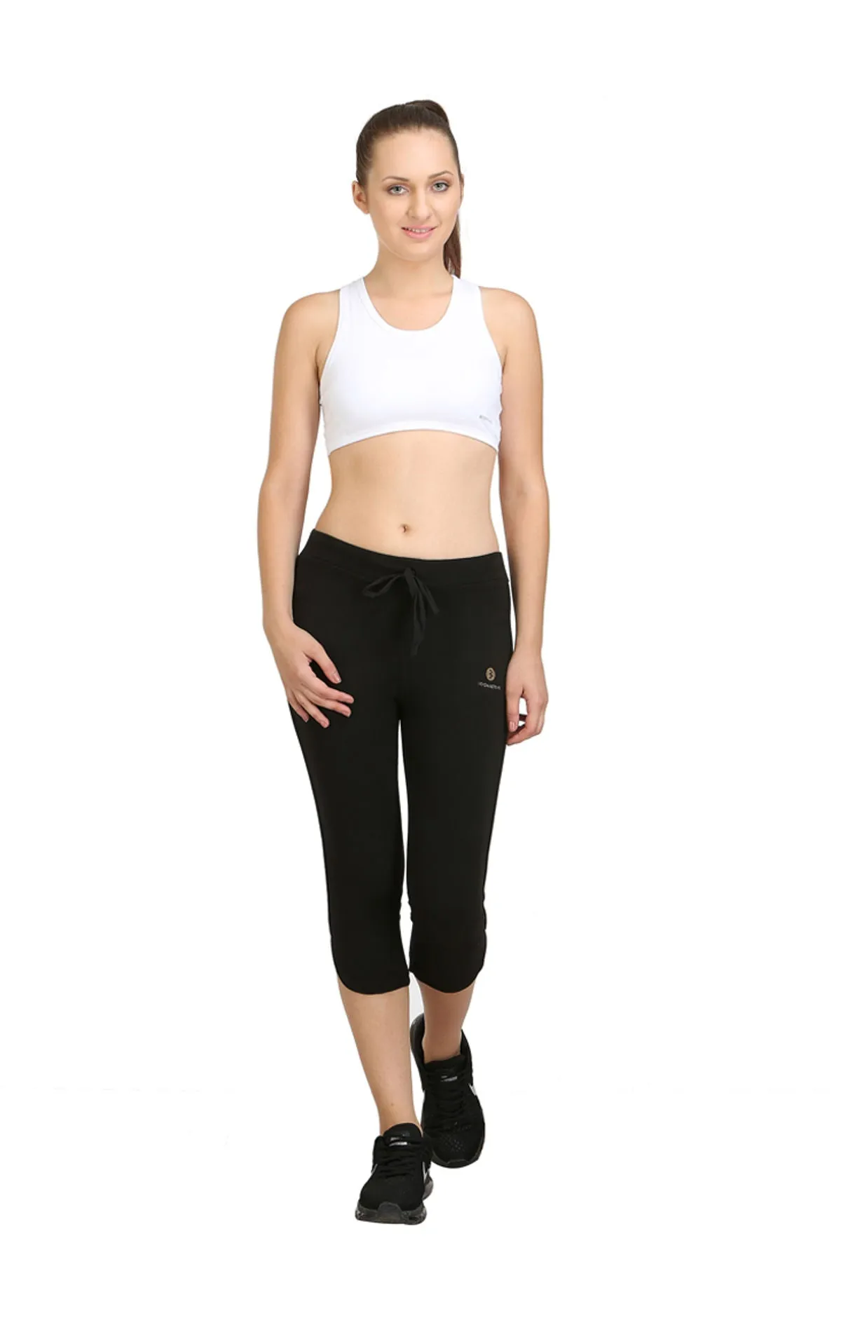 Bodyactive Women Black Capris-LC2-BLK