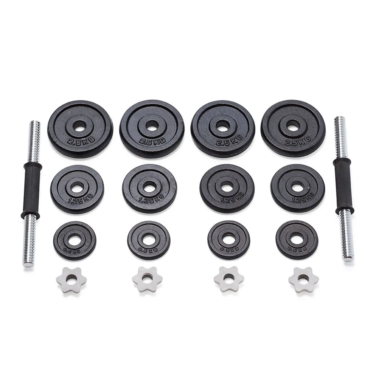 Cast Iron Dumbbell Set Weight Dumbbells Home Gym Training Fitness BarBell Case