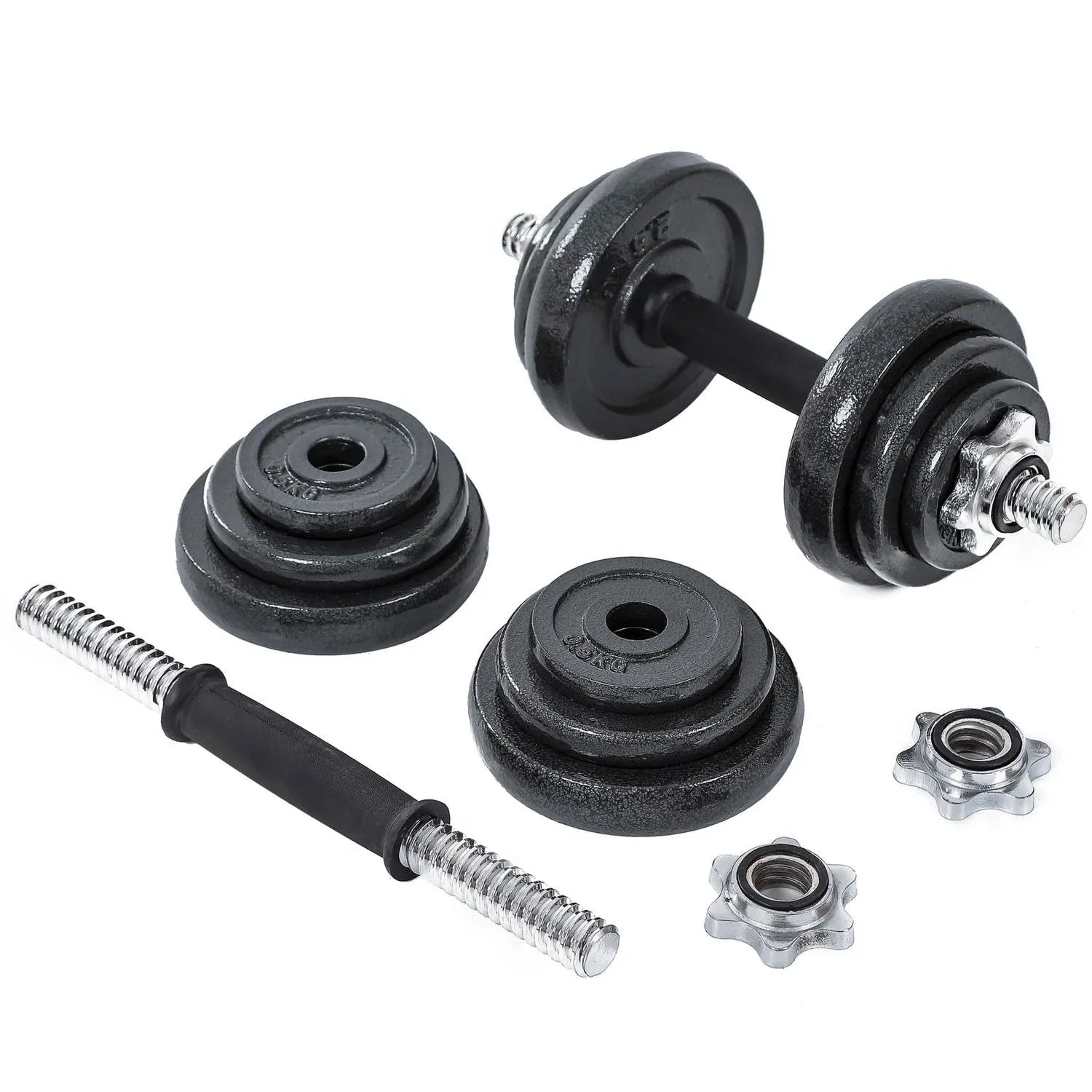 Cast Iron Dumbbell Set Weight Dumbbells Home Gym Training Fitness BarBell Case