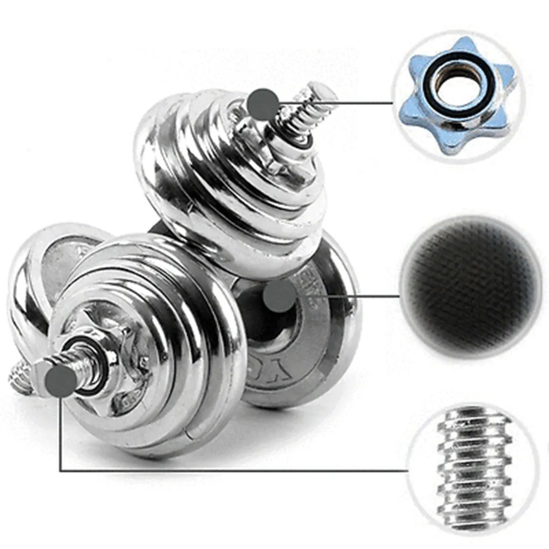 Chrome Dumbbell Set Weight Dumbbells Home Gym Training Fitness BarBell Equipment Case