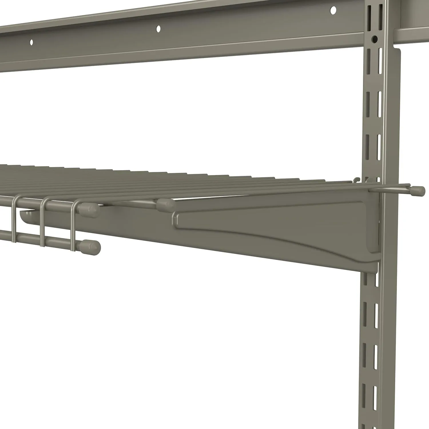 Closetmaid Shelftrack Shelf Bracket for 12 In. Deep Wire Shelving, for Adjustable Closet Systems, 1-Pack, Nickel