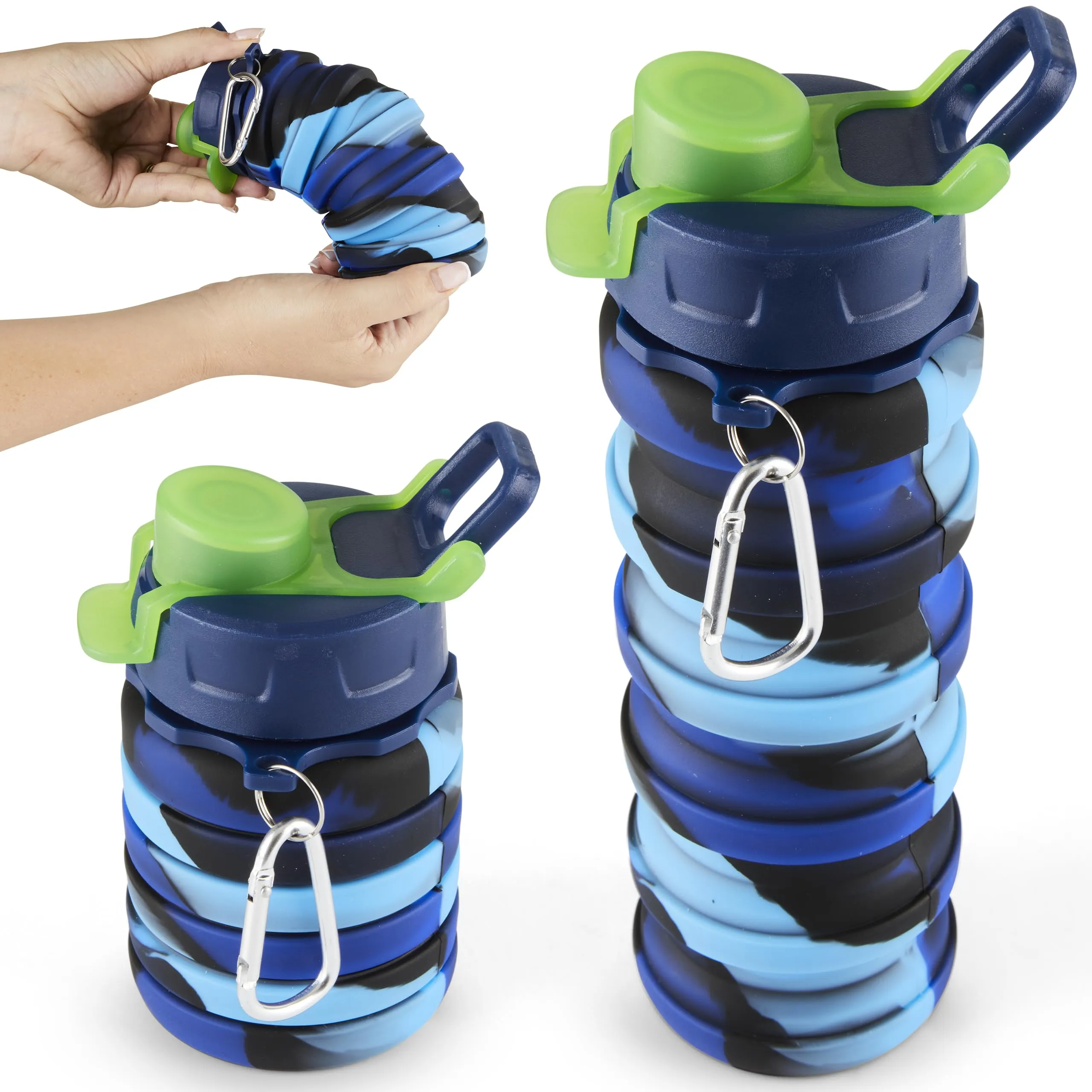 Collapsible Water Bottle - Foldable Water Bottle - Silicone Water Bottle