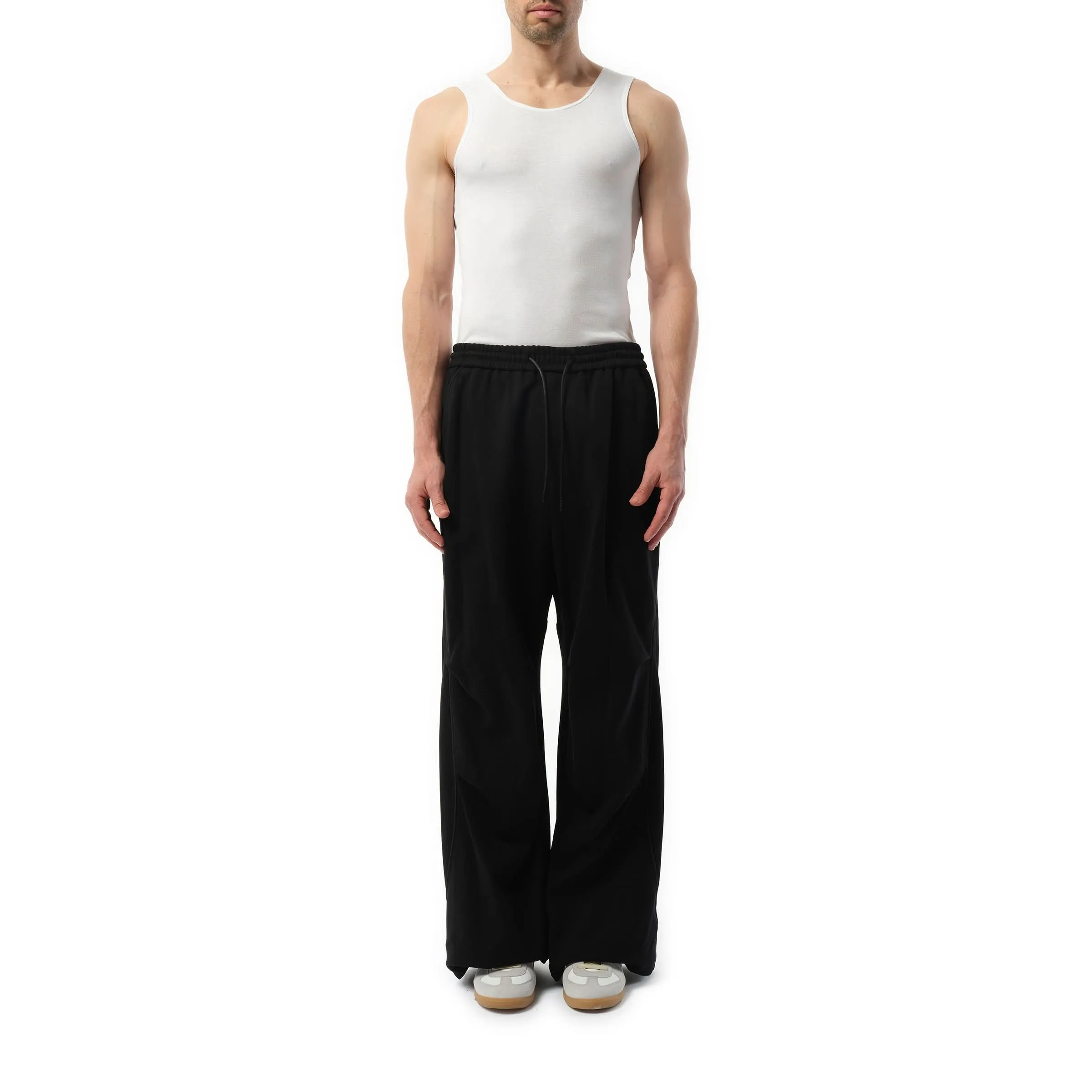 Cotton Piping Track Pants in Black