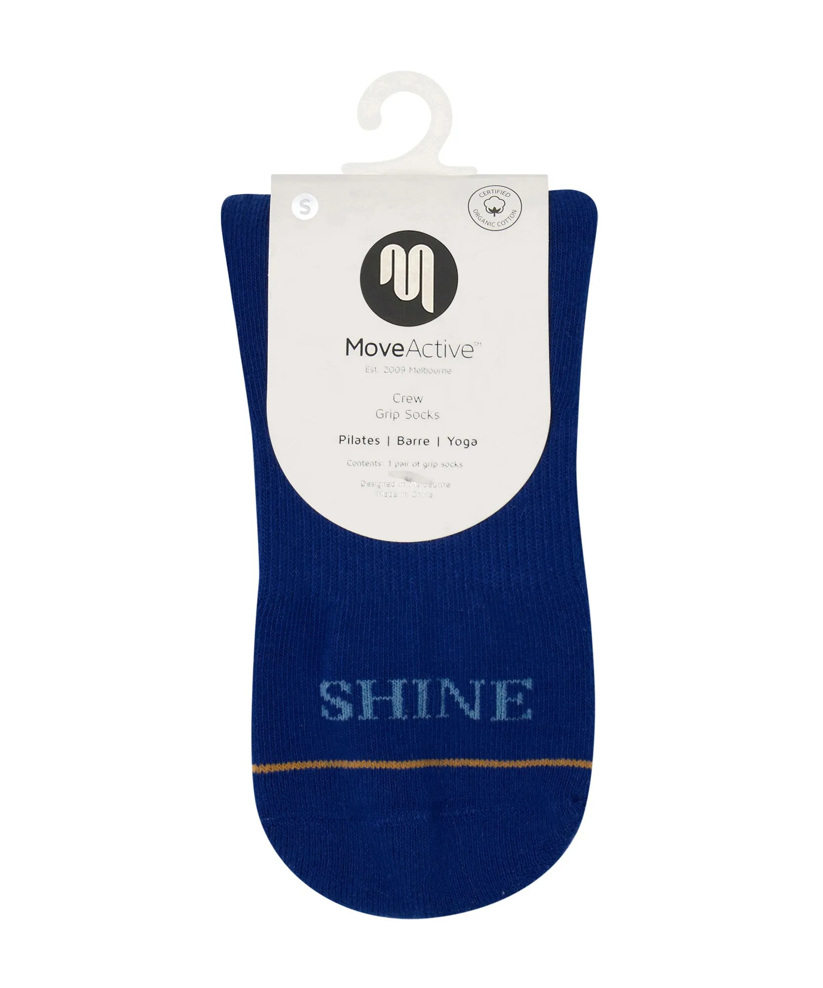 Crew Non Slip Grip Socks - Cobalt Rise & Shine