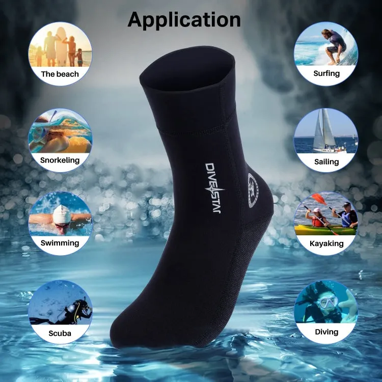 DIVESTAR Diving Neoprene Socks For Men Women Scuba Booties, Spec: 3mm Black(M 39-40)