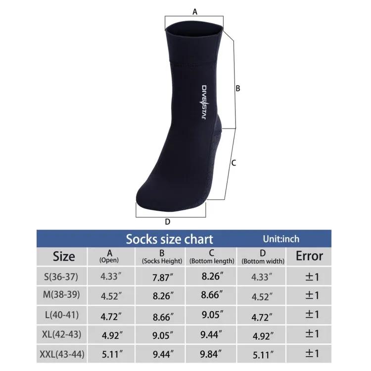 DIVESTAR Diving Neoprene Socks For Men Women Scuba Booties, Spec: 3mm Black(M 39-40)