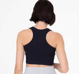 Double Lined Ribbed Square Neck Cropped Tank