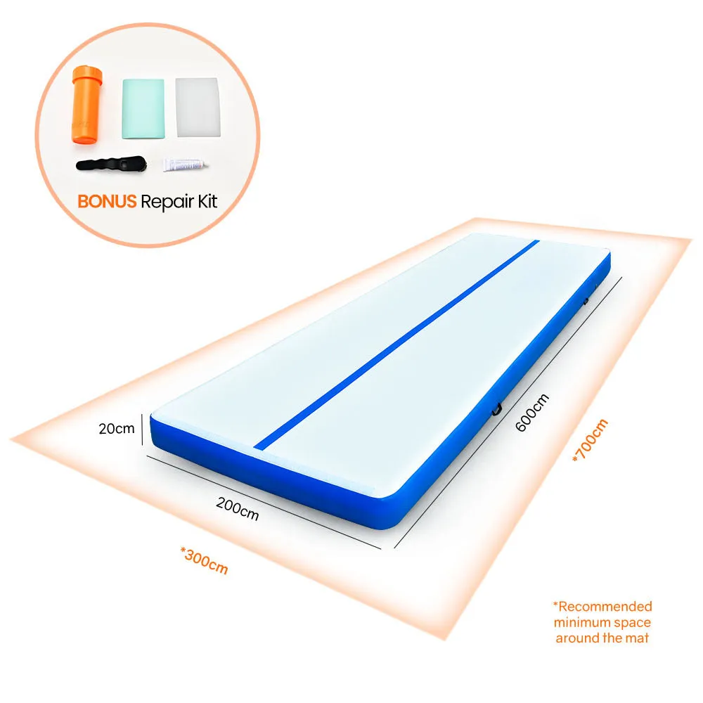 Durable Inflatable Gymnastics Air Track Mat with Pump - Proflex