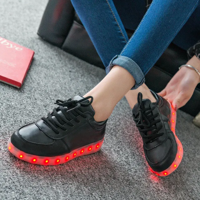 Femme luminous Led shoes Usb Charge lights up Men&Adults colorfull glowing shoe neon casual basket trainers 11 Colors Led shoes