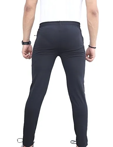 FITINC Men's Slim Fit Polyester Track Pants (fitDSPb108l_Black_L)