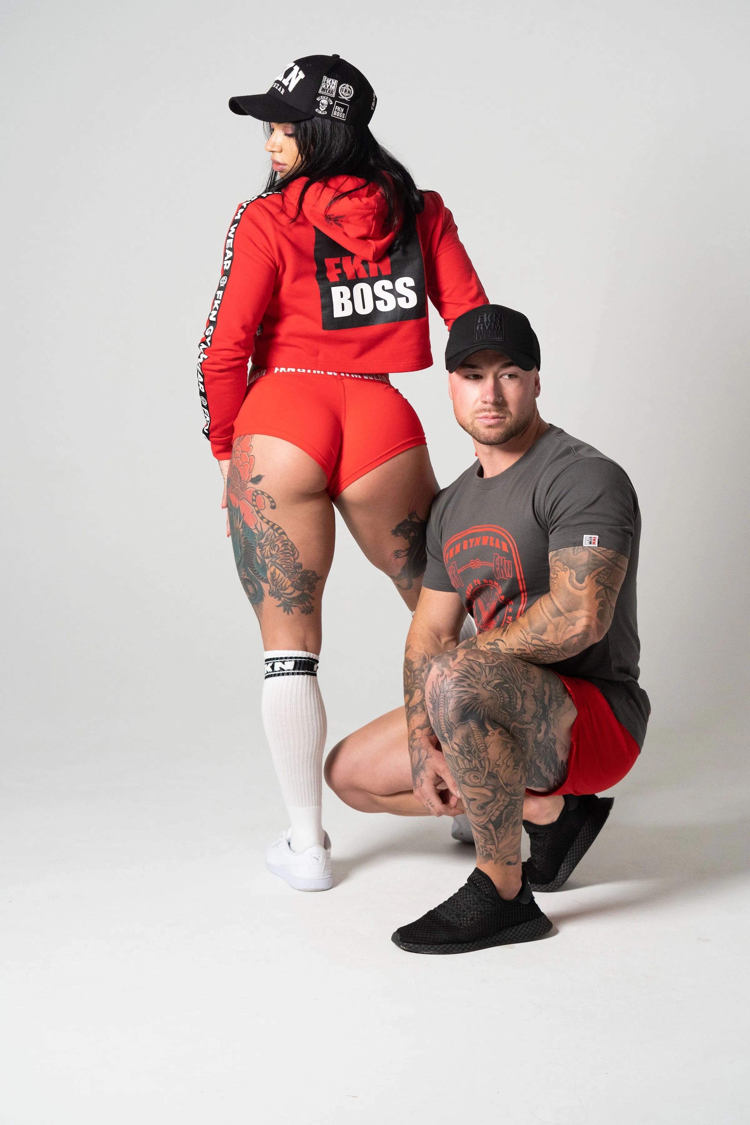 FKNBOSS | Women's Cropped Gym Hoodie | Red