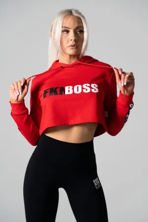 FKNBOSS | Women's Cropped Gym Hoodie | Red