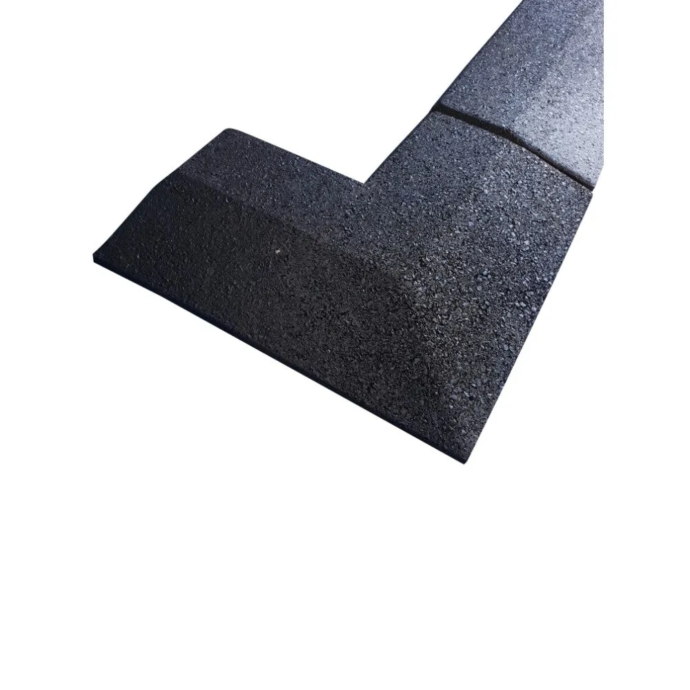 Flatline Black Rubber Gym Flooring 20mm Corners and ramps (edges)