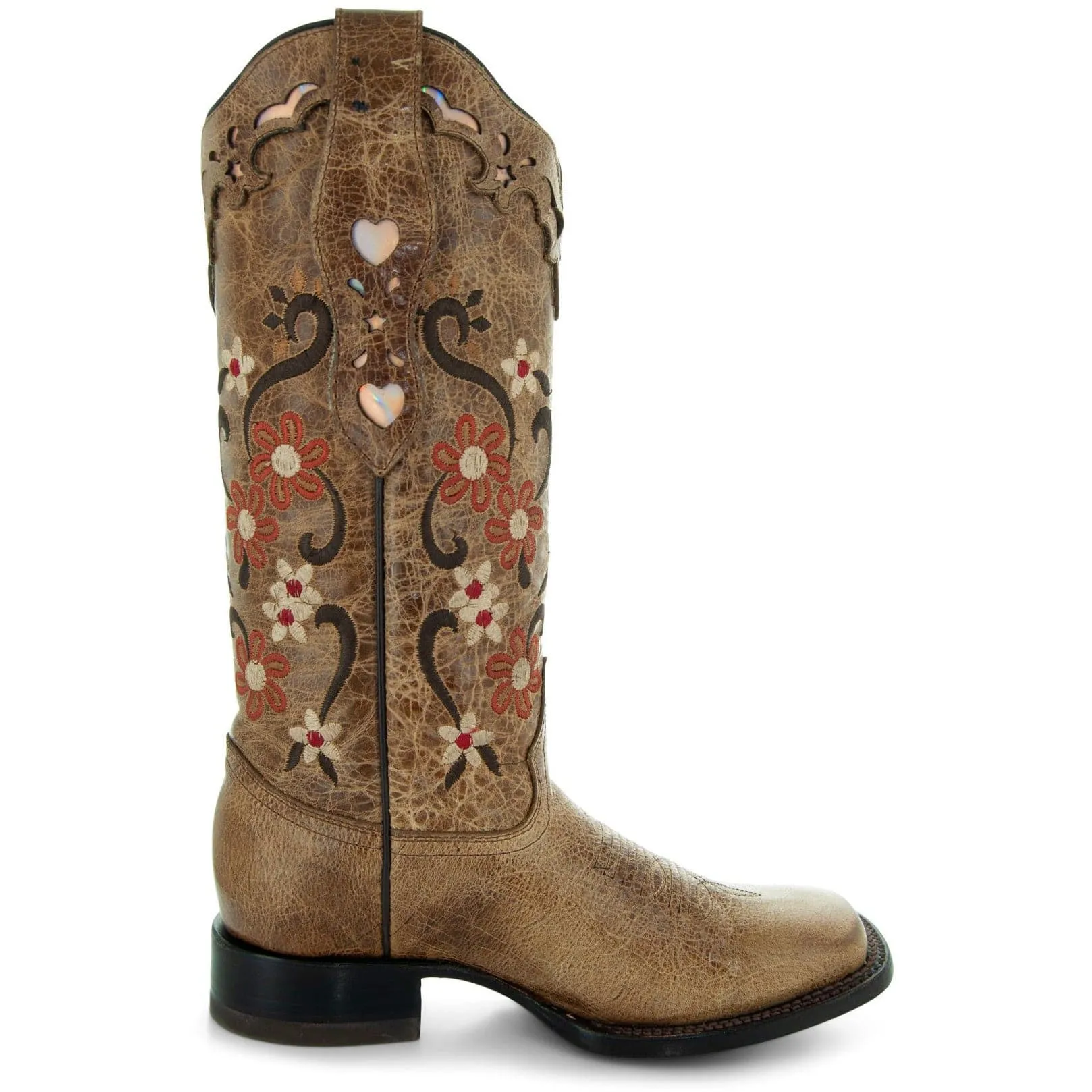 Floral Passion Women's Embroidered Cowgirl Boots by Soto Boots M4002