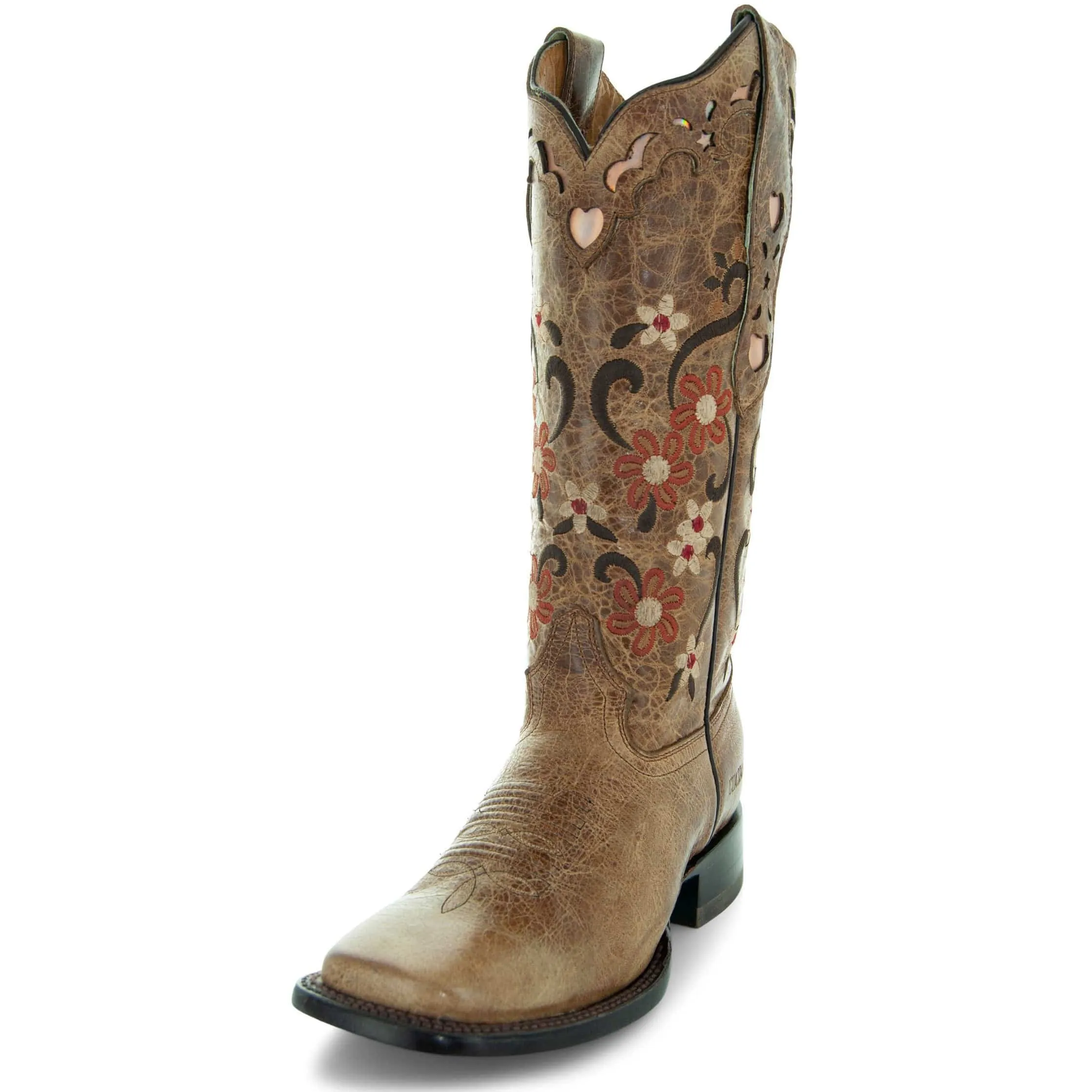 Floral Passion Women's Embroidered Cowgirl Boots by Soto Boots M4002