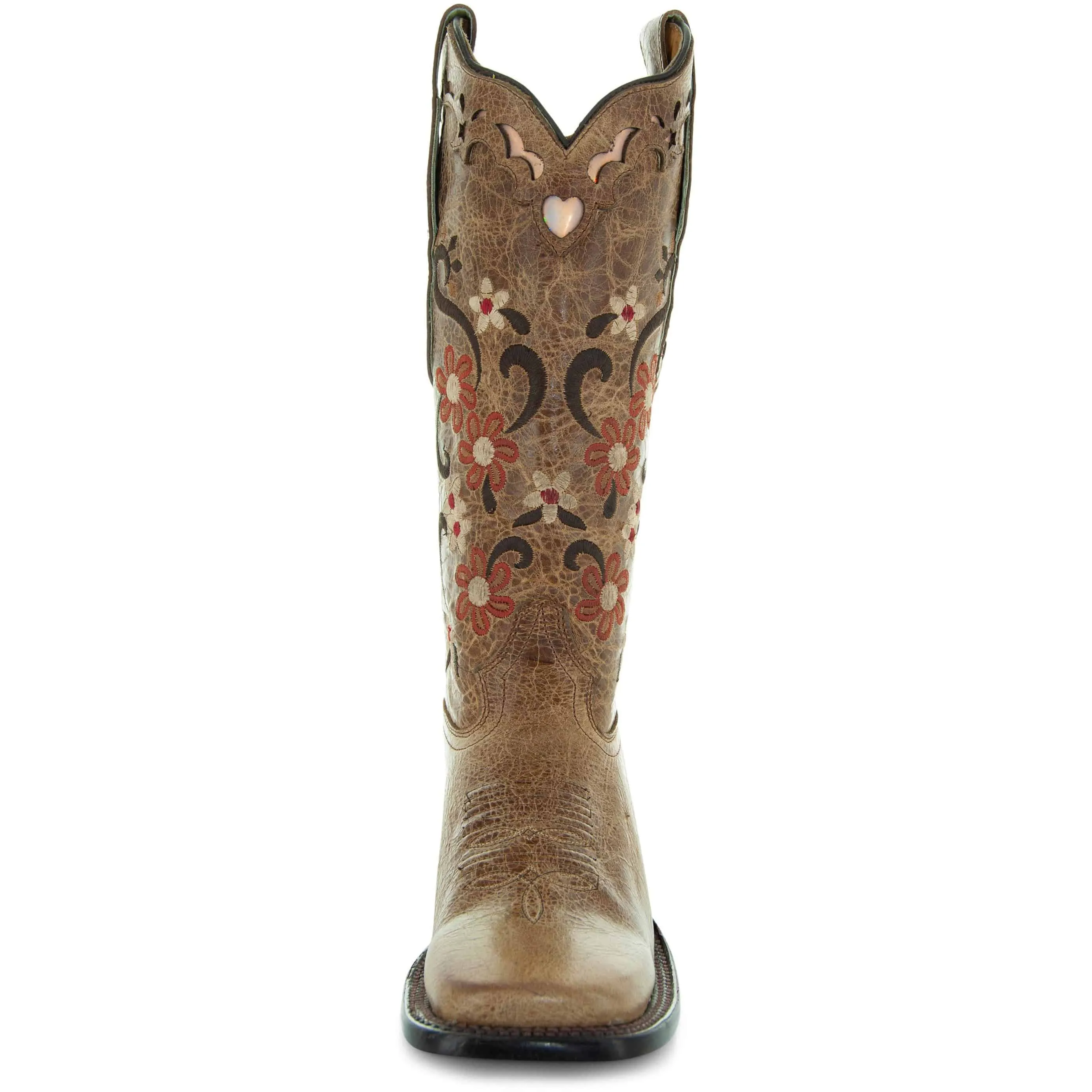 Floral Passion Women's Embroidered Cowgirl Boots by Soto Boots M4002