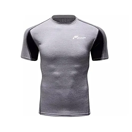 Fortitude Sports Short Sleeve Men's Compression Gym T-Shirt Rash Guard