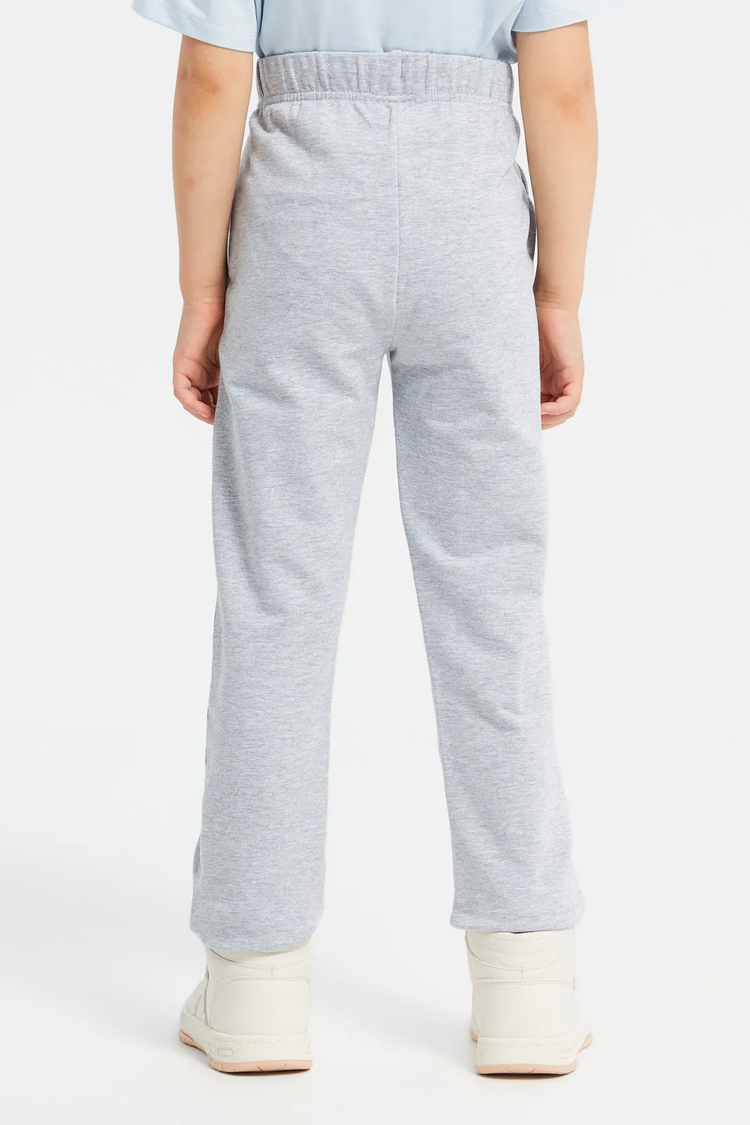 Girls Grey Disney Princess Track Pants