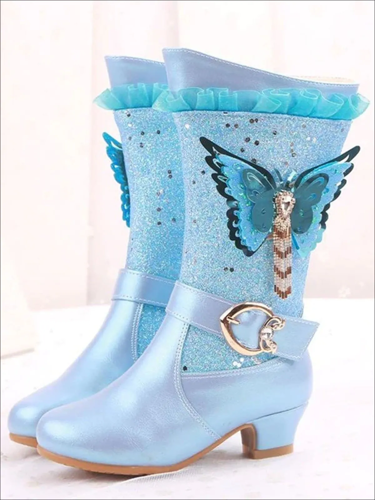 Glittering Butterfly Western Boots by Liv and Mia