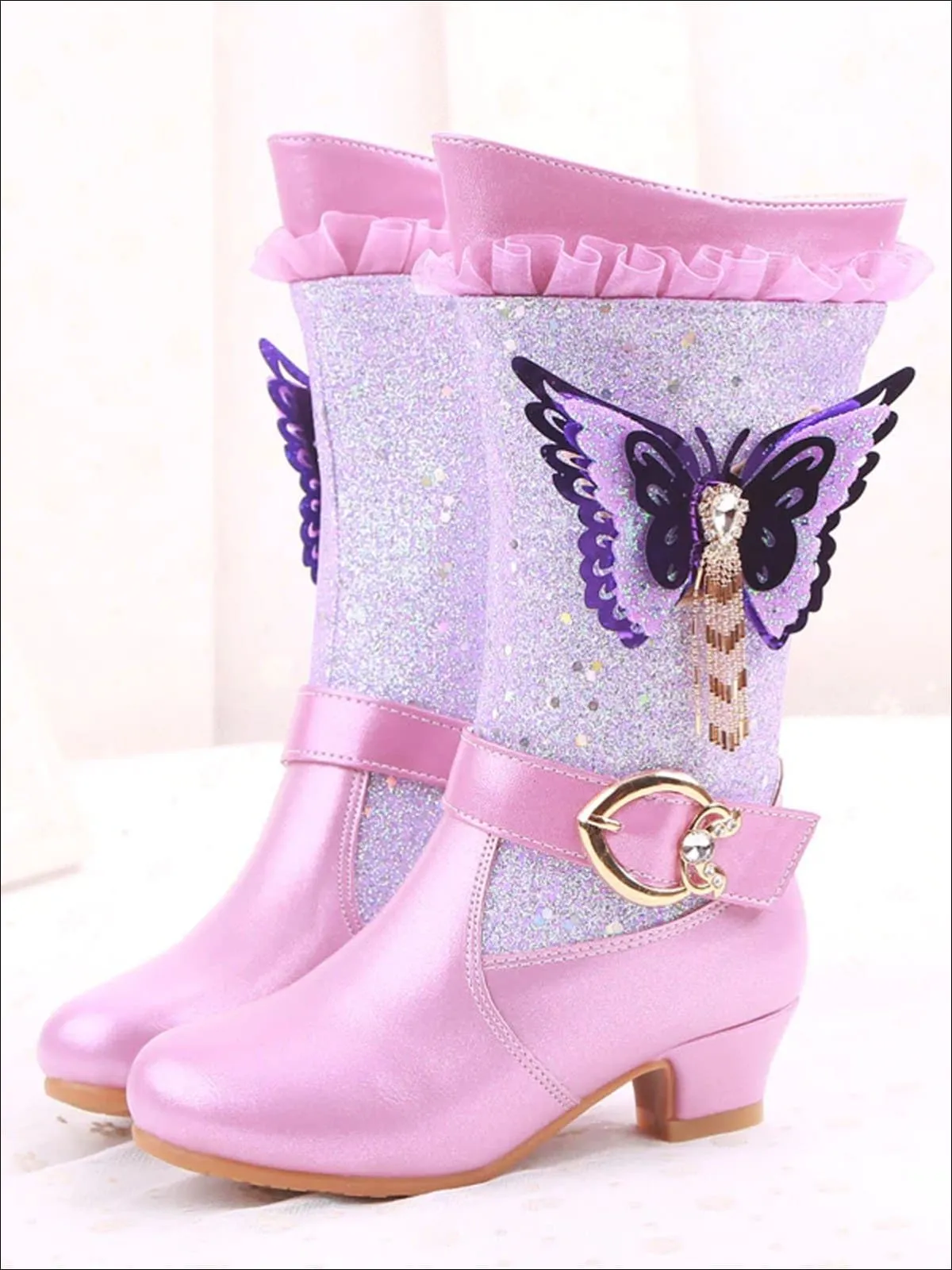 Glittering Butterfly Western Boots by Liv and Mia