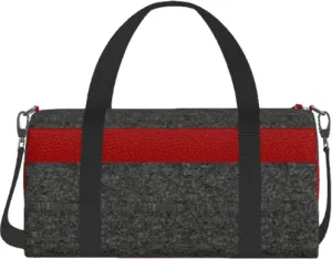 Gym Duffle - Nailhead with Red Full Grain