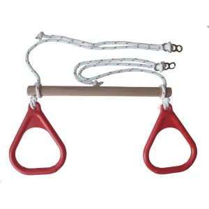 Gym Rings and Trapeze Bar Combo - Red