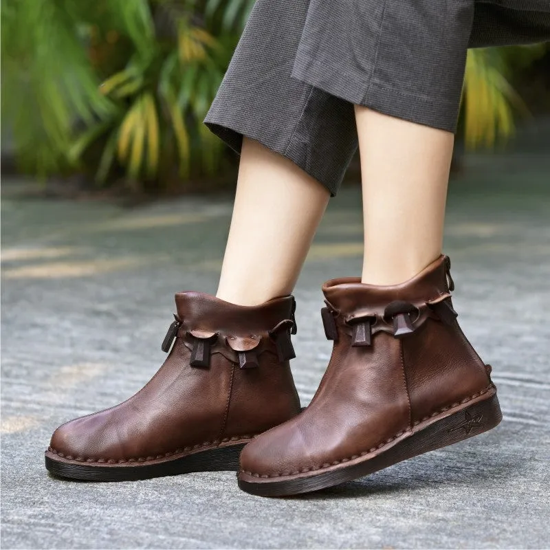 Handmade Comfortable Leather Women's Retro Boots