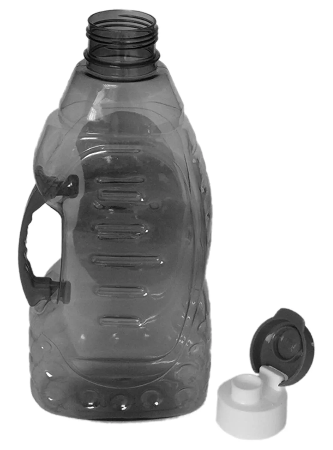 Heart Home Tranasparent Foodgrade Leakproof Plastic Water Bottle/Jug/Container with Handle, 1500ml (Black)-50HH01872