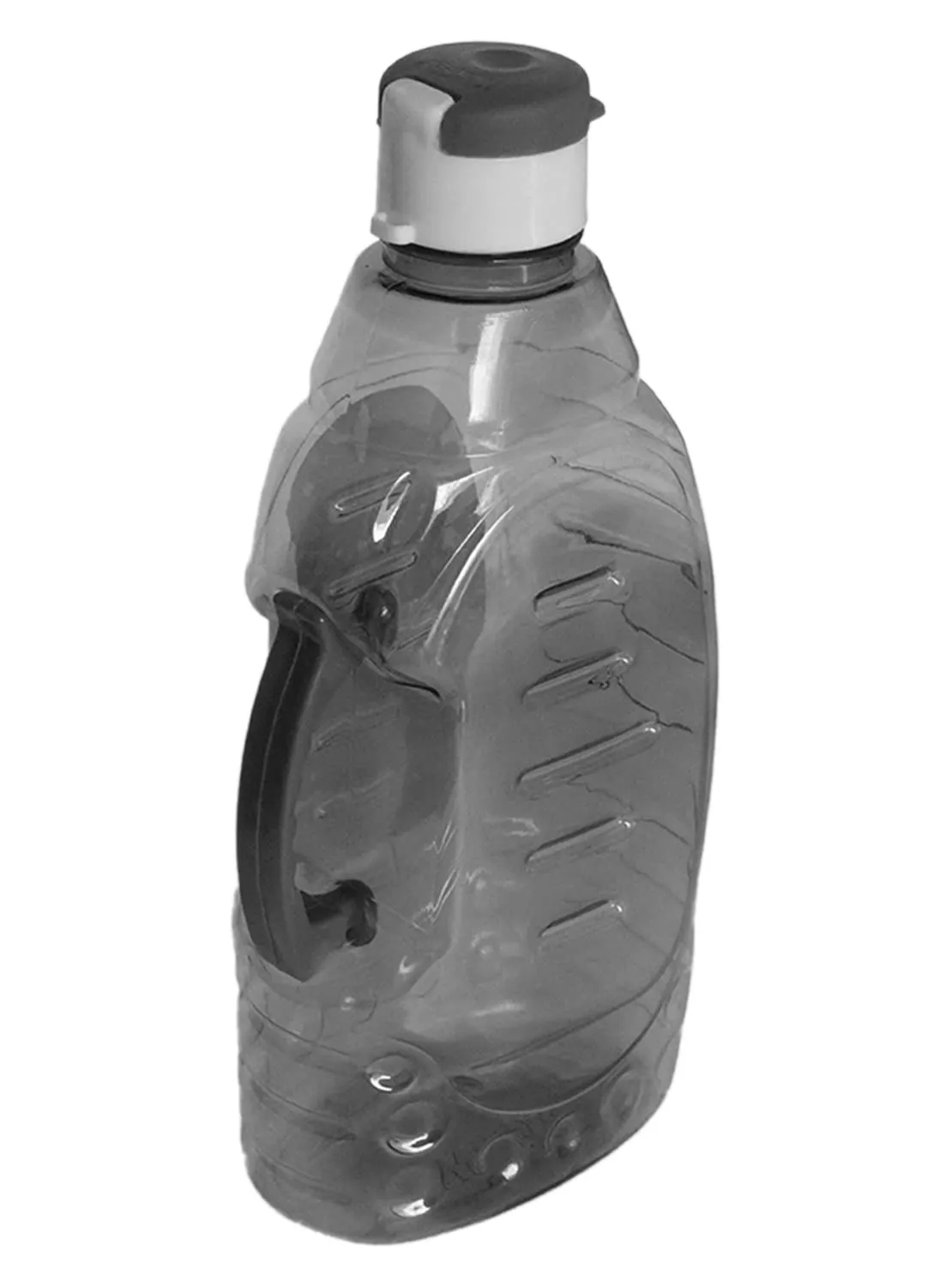 Heart Home Tranasparent Foodgrade Leakproof Plastic Water Bottle/Jug/Container with Handle, 1500ml (Black)-50HH01872