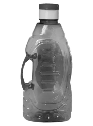 Heart Home Tranasparent Foodgrade Leakproof Plastic Water Bottle/Jug/Container with Handle, 1500ml (Black)-50HH01872