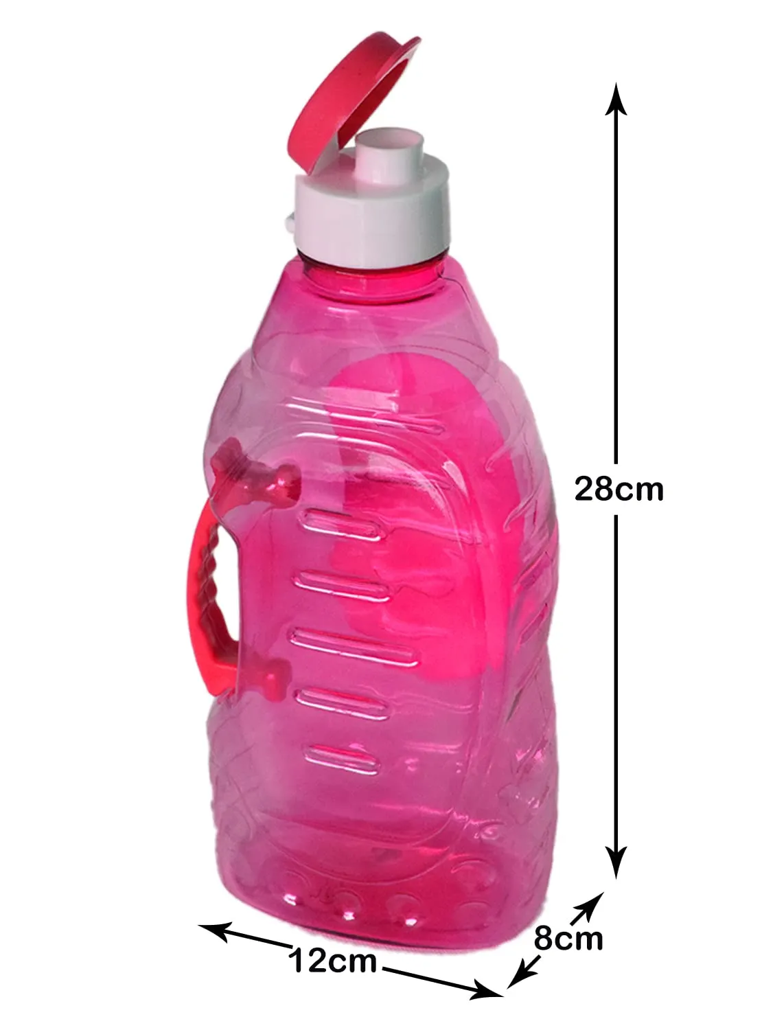 Heart Home Tranasparent Foodgrade Leakproof Plastic Water Bottle/Jug/Container with Handle, 1500ml- Pack of 2 (Blue & Pink)-50HH01884