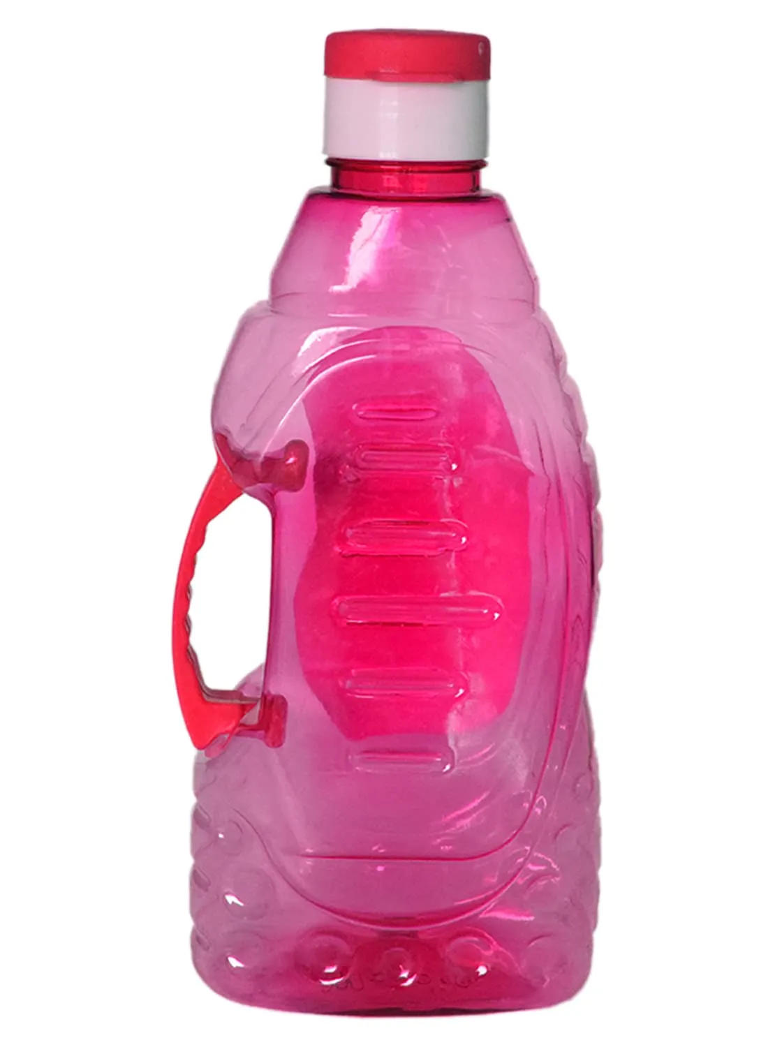 Heart Home Tranasparent Platic Water Bottle with Handle, 1500ml- Pack of 2 (Pink & Black)-50HH01887