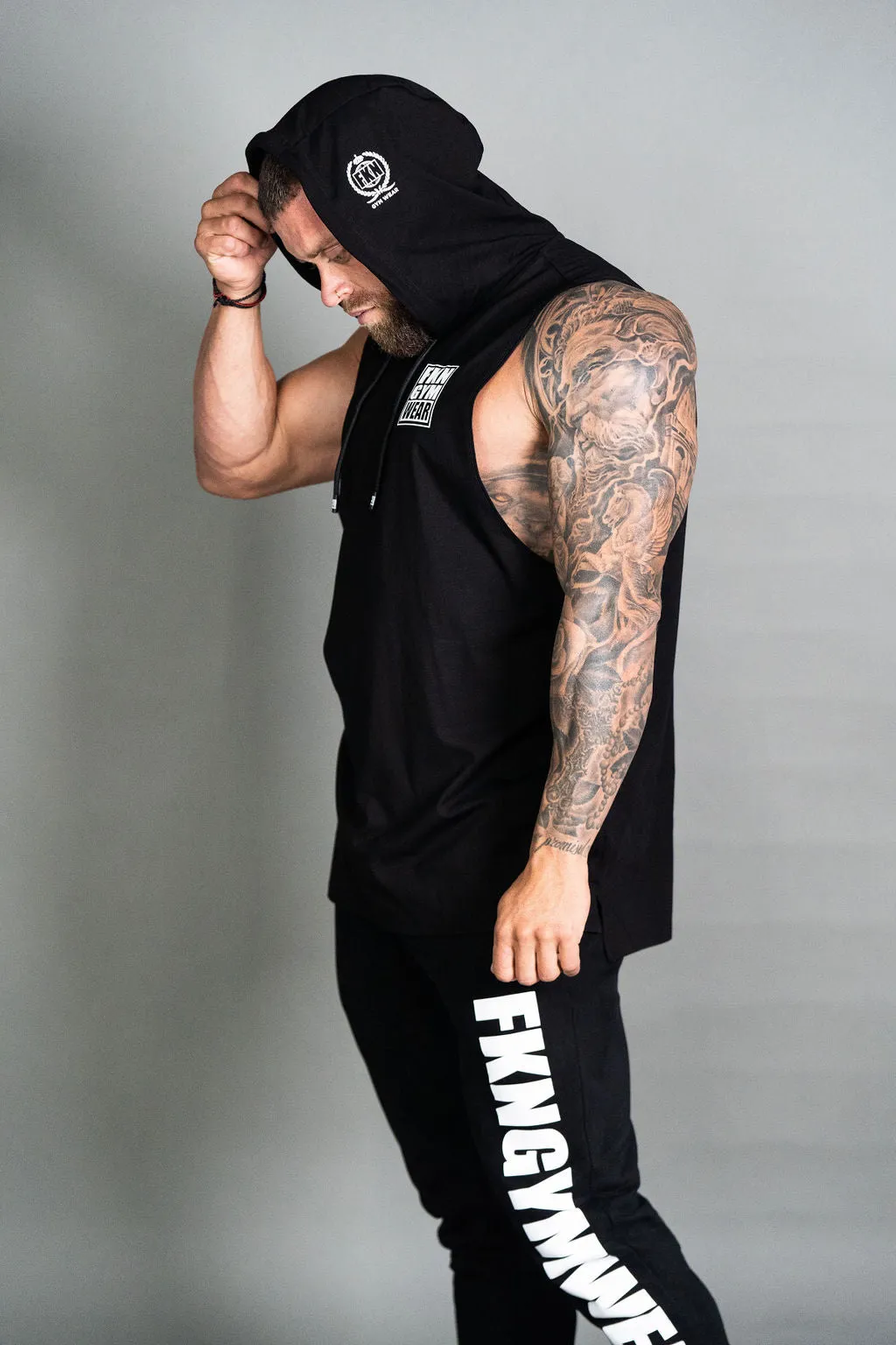 Heist | Men's Gym Hoodie Muscle Tank | Black