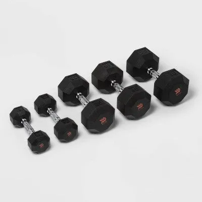 Hex Dumbbell 40lbs Black - All in Motion