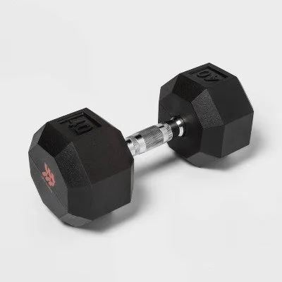 Hex Dumbbell 40lbs Black - All in Motion