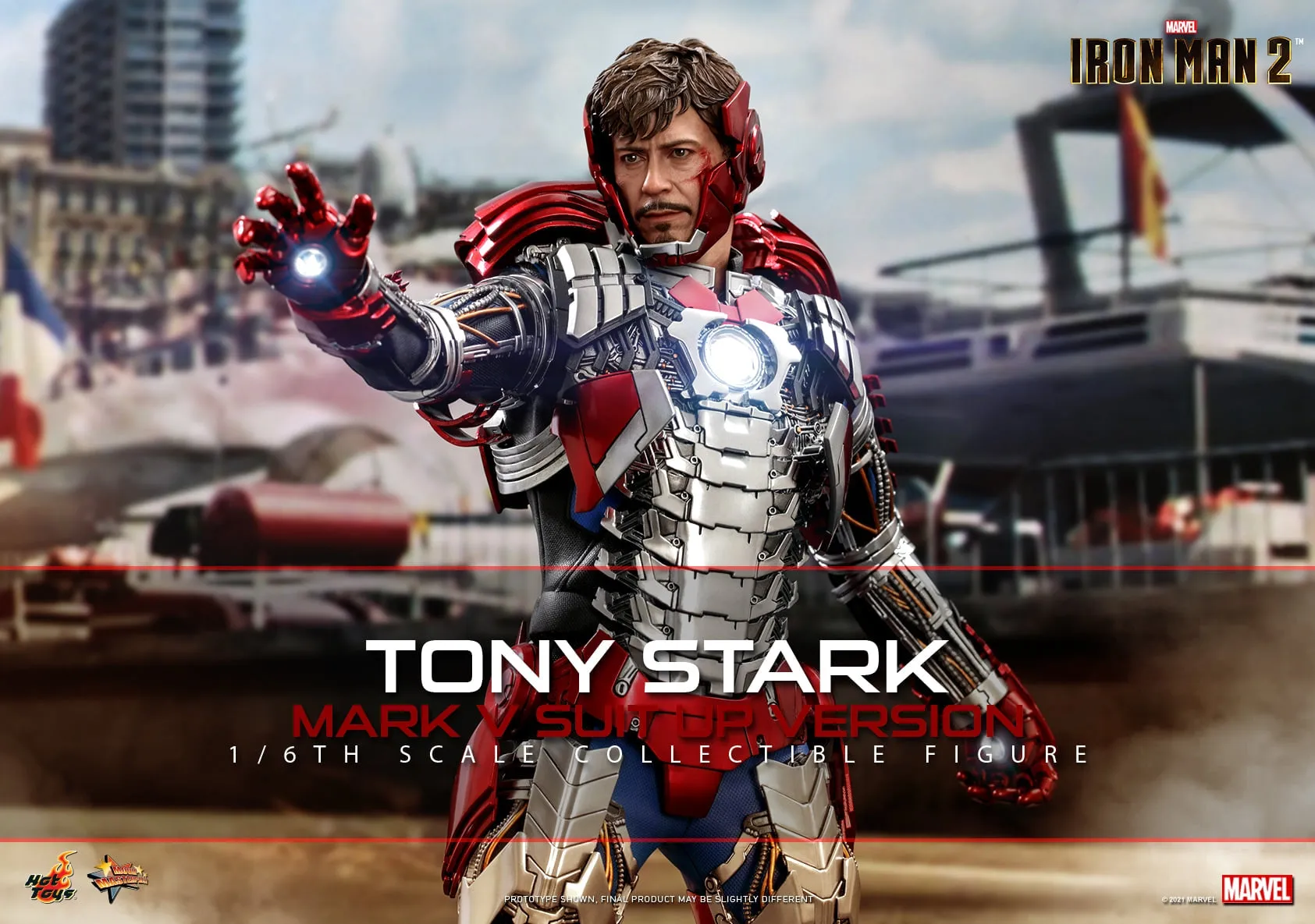 Hot Toys - MMS599 - Iron Man 2 - 1/6th scale Tony Stark (Mark V Suit up Version) Collectible Figure