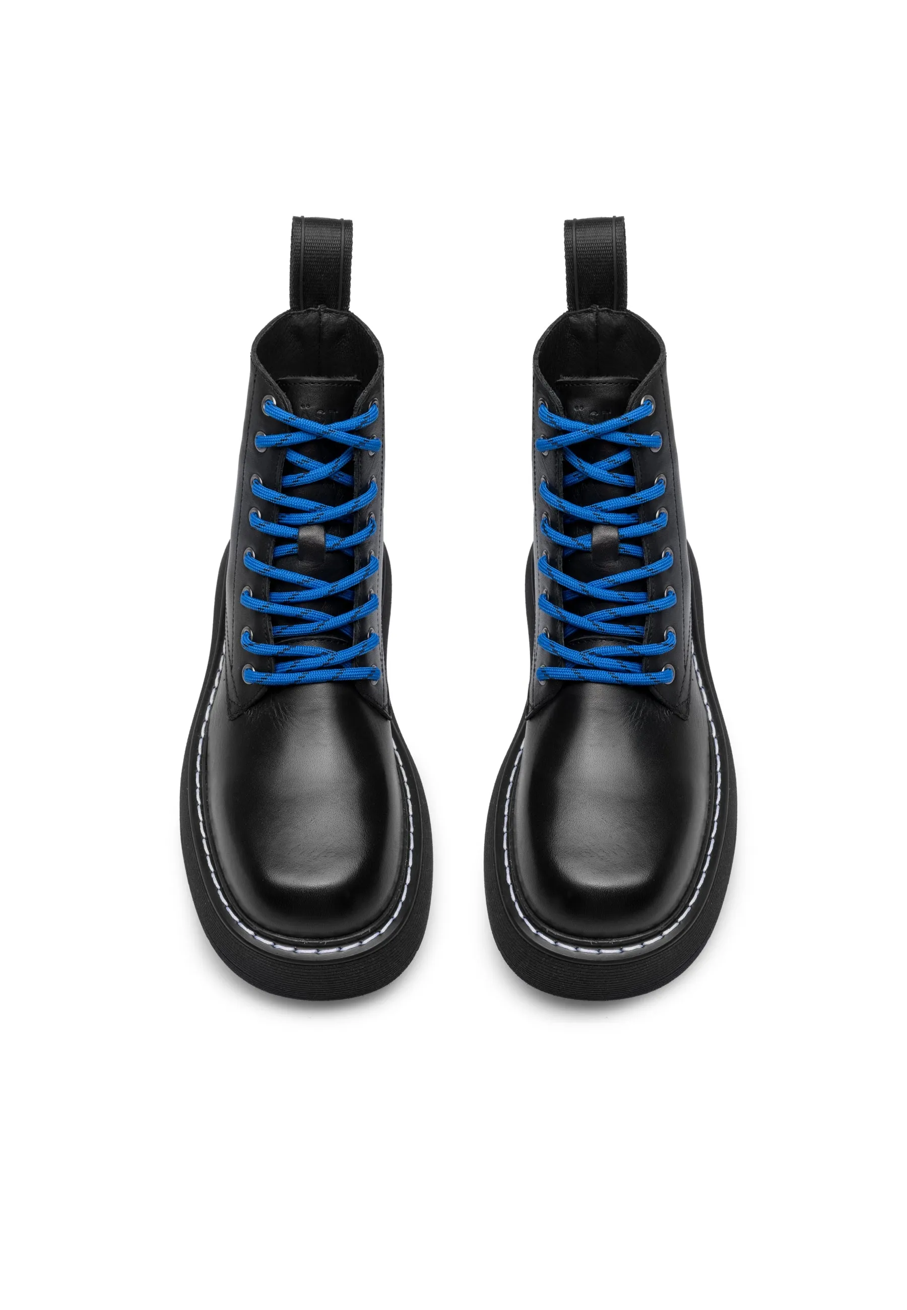 Jane All Black Leather Combat Boots