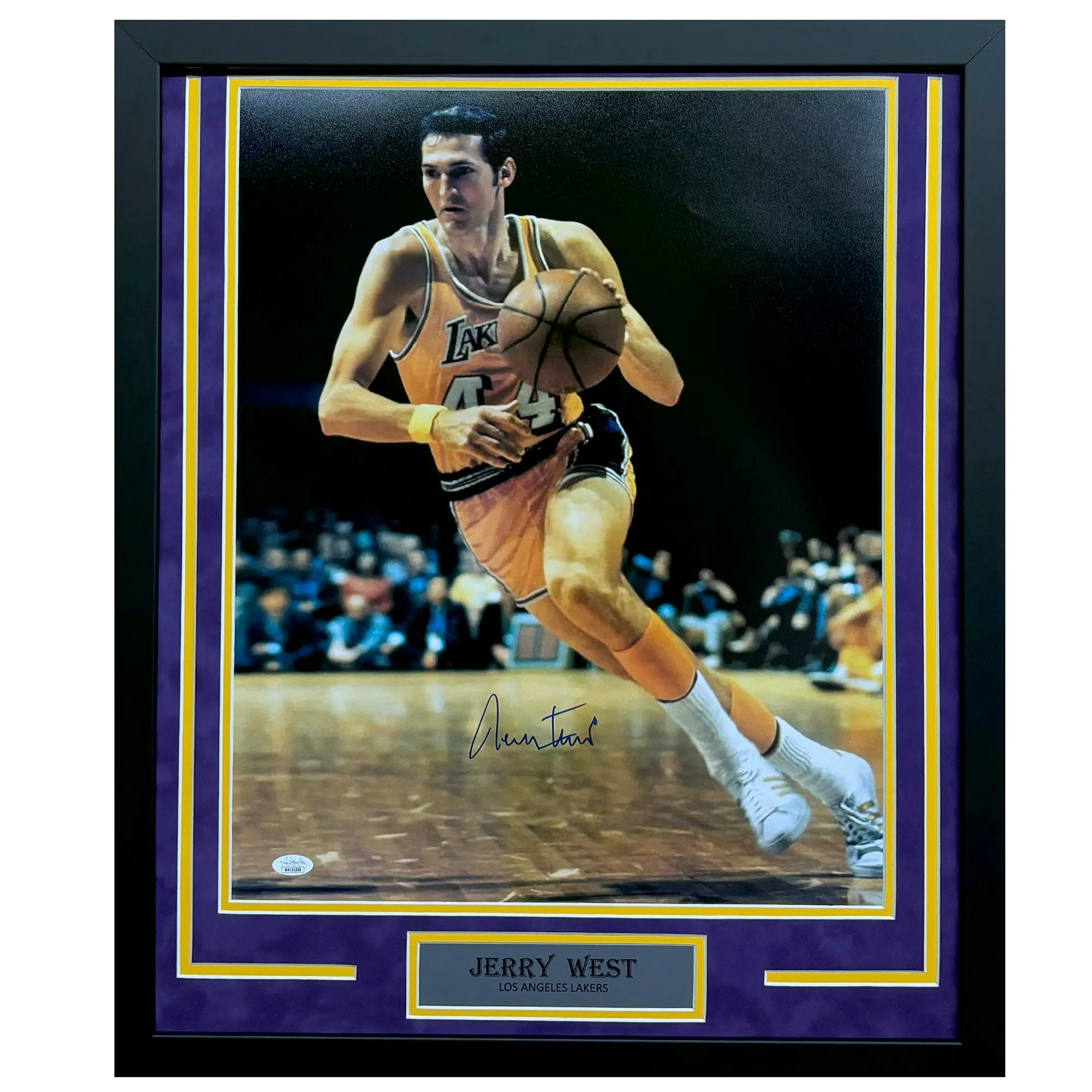 Jerry West Hand Signed & Framed Los Angeles Lakers 16x20 Photo (JSA)