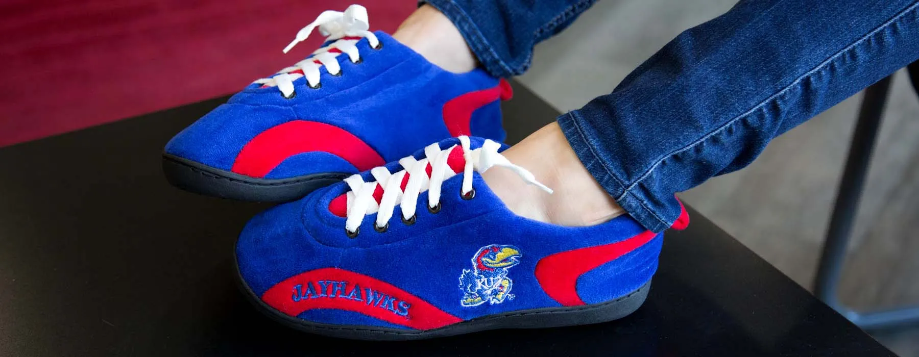 Kansas Jayhawks All Around Rubber Soled Slippers