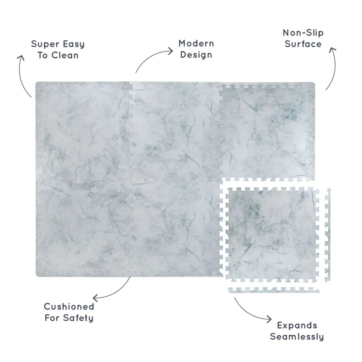 Kind and Me Aqua Blue Set in White Playmat- Marble