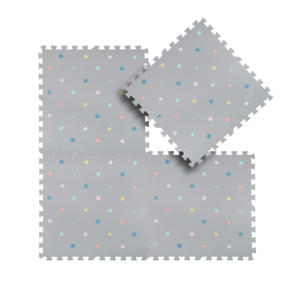 Kind and Me Coloured Polka Set in Grey Playmat- Dotty