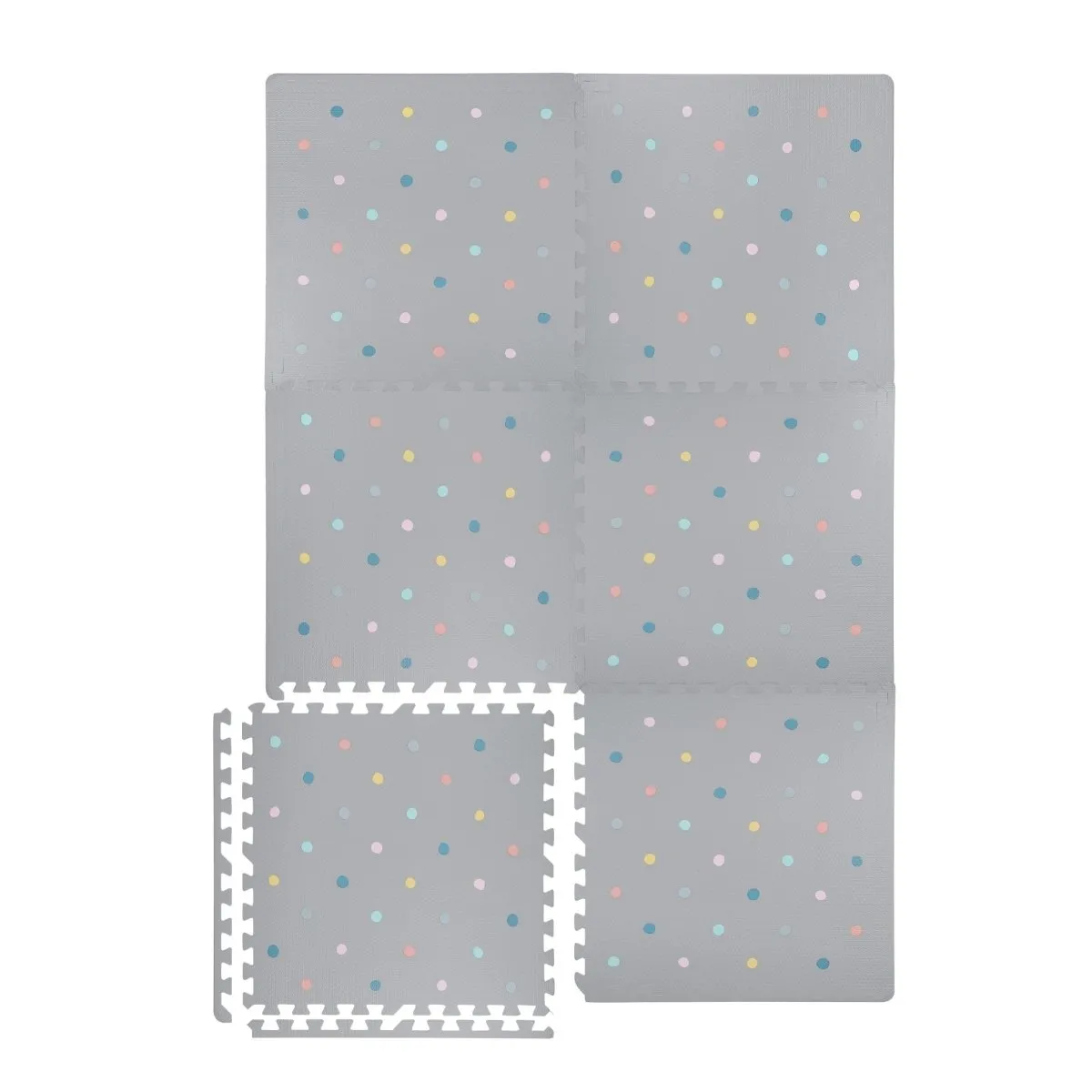 Kind and Me Coloured Polka Set in Grey Playmat- Dotty