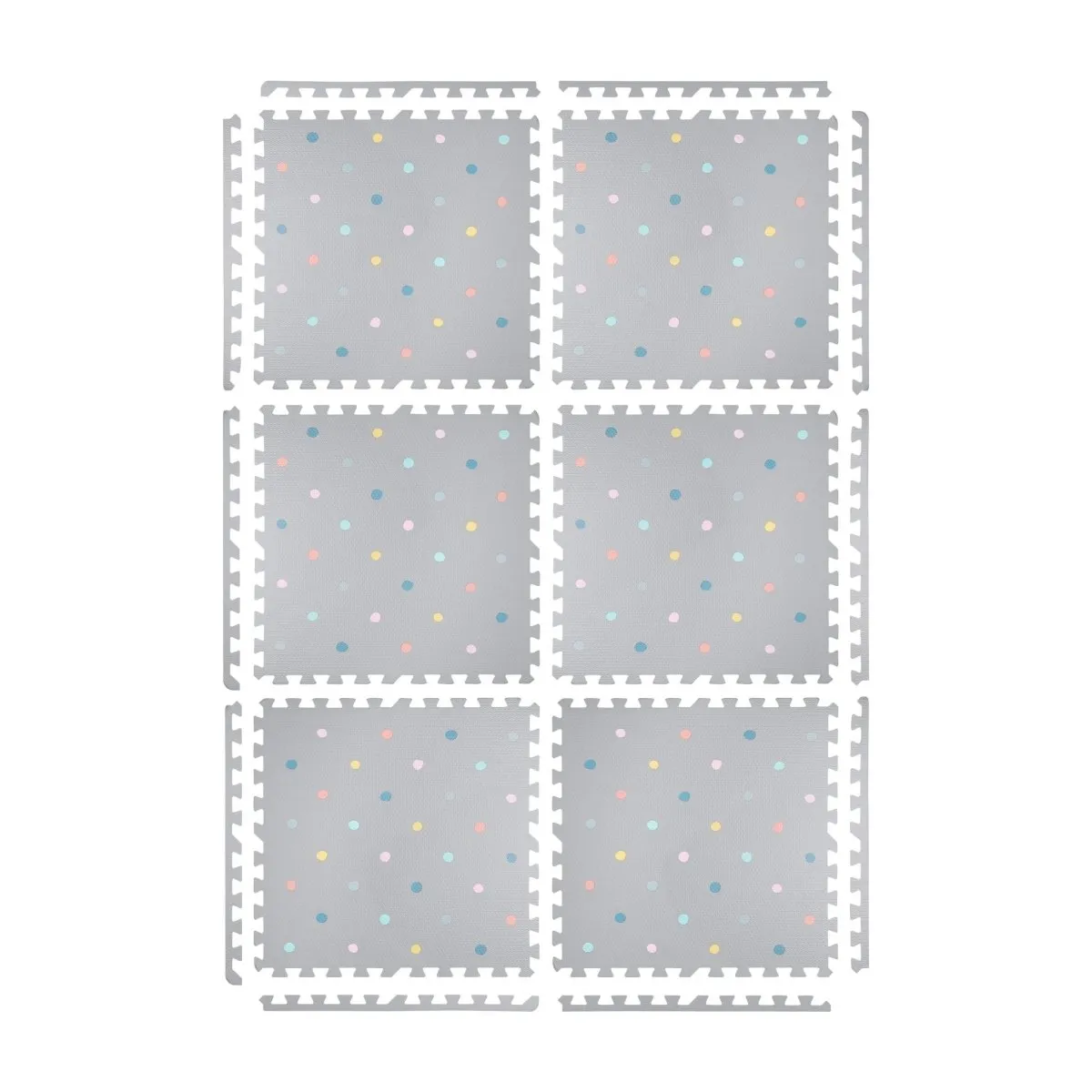 Kind and Me Coloured Polka Set in Grey Playmat- Dotty