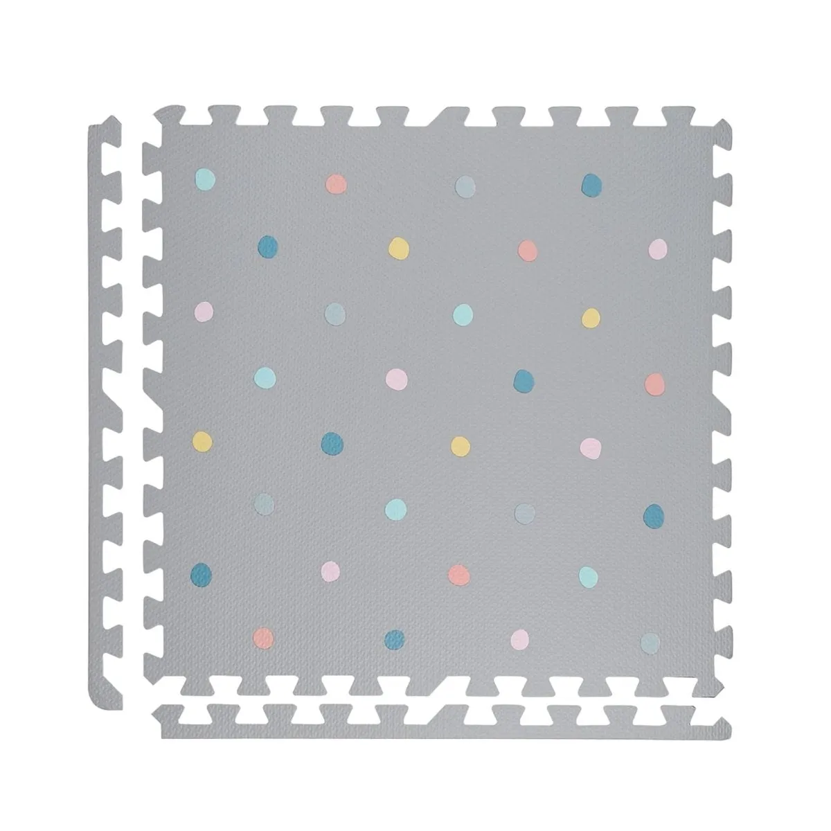 Kind and Me Coloured Polka Set in Grey Playmat- Dotty