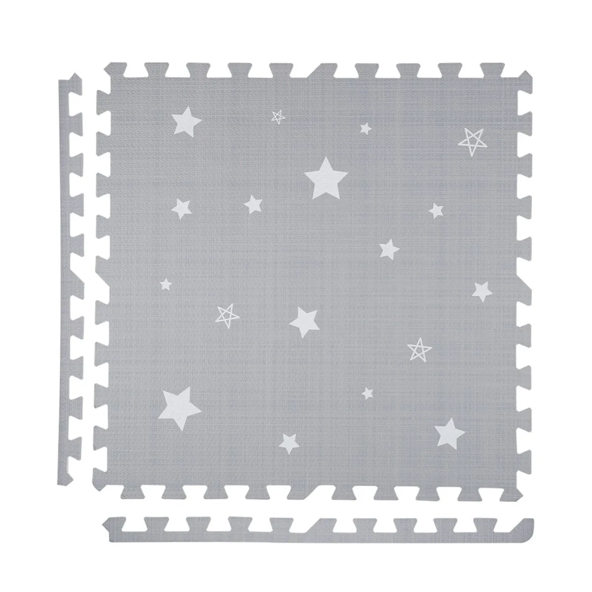 Kind and Me Dreamy White Stars Set in Grey Playmat (Set of 6)