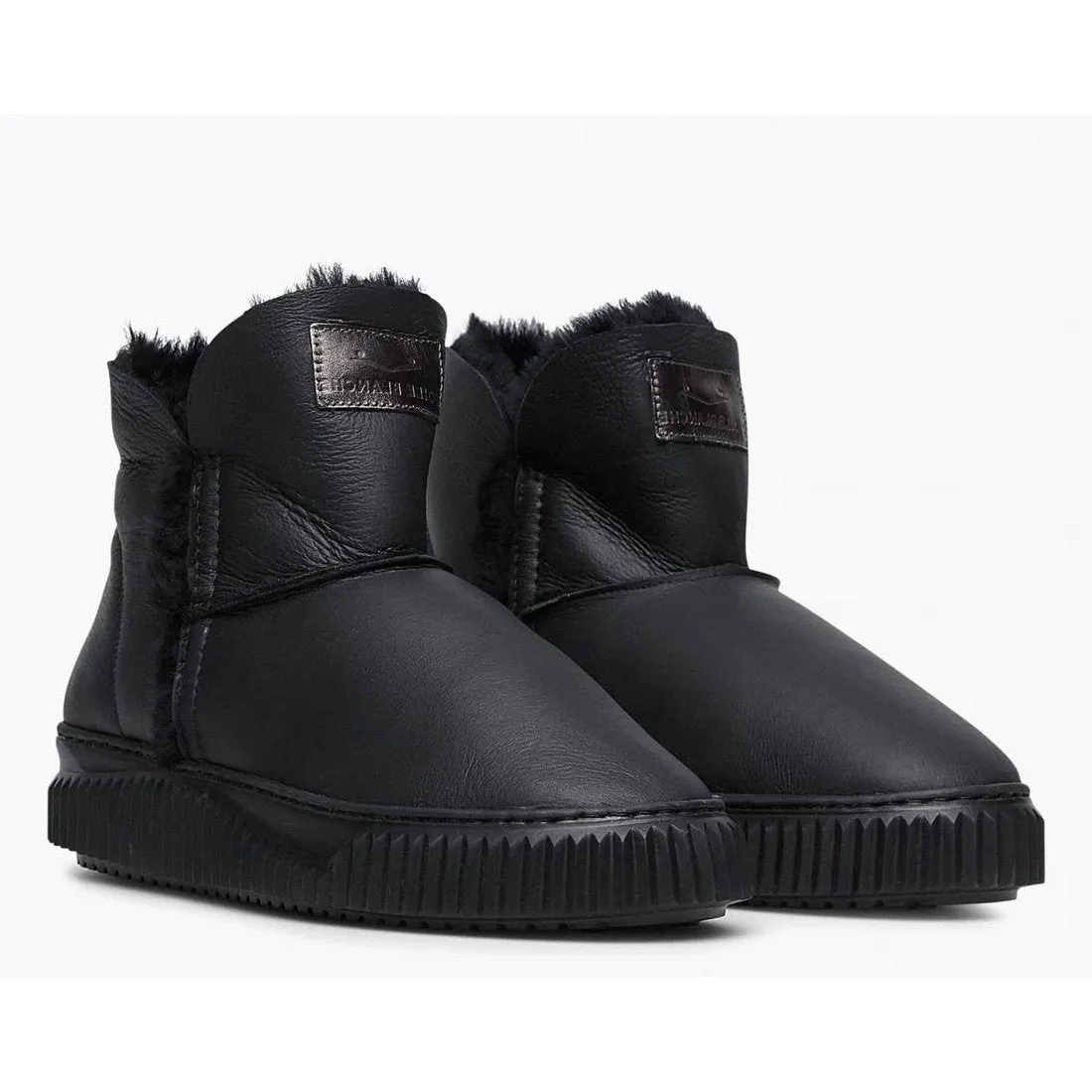 Land Black Sheepskin Moon Boots