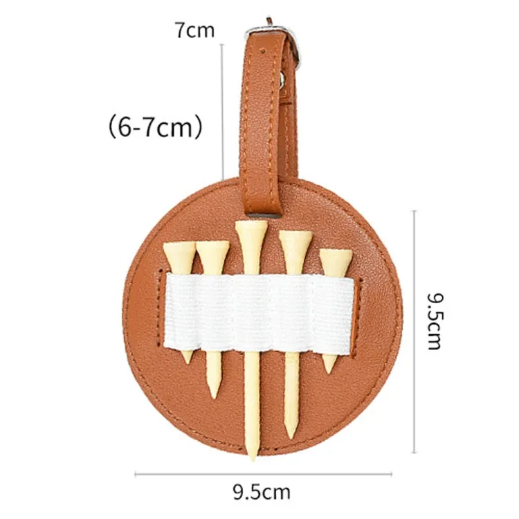 Leather Outdoor Waist Hanging Golf Spike Insert Pocket Storage Bag, Spec: Single-sided Brown